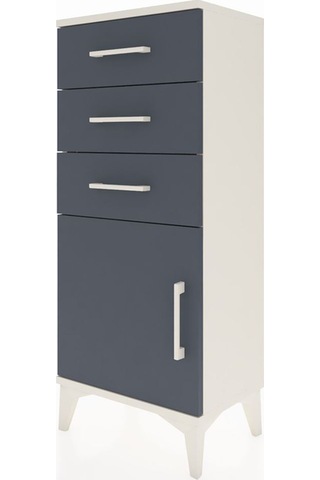 Arges Komodin Tek Raflı 3 Çekmeceli Tek Kapaklı 44x30x106 Aytaşı-antrasit Aytası
