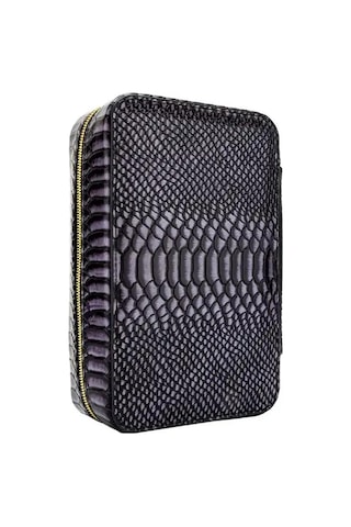 Lubinski Deri Seyahat Puro Çantası Siyah Çakmak-kesici-matara Set