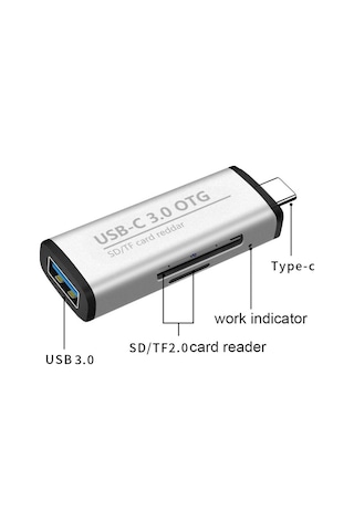 Plentiful Type-c 3in1 Usb Kart Okuyucu Micro Sd Card Reader Çevirici Dönüştürücü Usb 3.0 Otg Adaptör 1 ADET