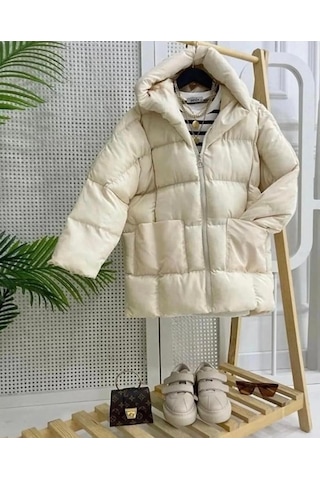 Lovie Moda Kadın Torba Cepli Mont Bej