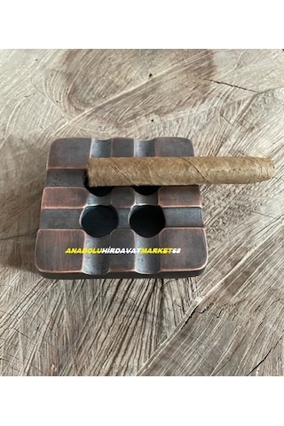 Antik Pirinç Küllük Puro Küllüğü Siğara Küllük 10 10cm