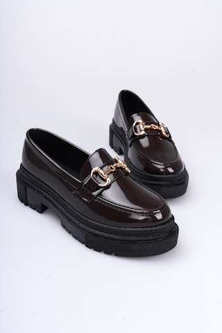 Nonte Kadın Rugan Loafer A005-k1001 Acı Kahverengi