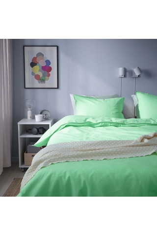 Ikea Angslılja Çift Kişilik Nevresim Takımı 220 X 240 Cm Marul Yeşili Açık Yeşil