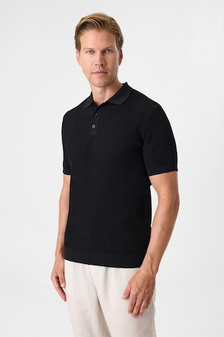 Back And Bond Regular Fit Siyah Düğmesiz Polo Yaka Triko Tişört