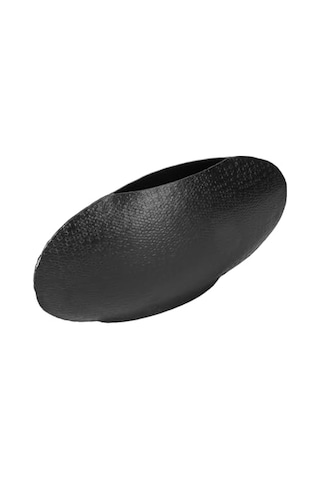 Porland Sia Siyah Oval Vazo 25cm Çok Renkli