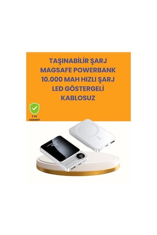 20w Pd Ve 15w Manyetik Kablosuz Şarj Destekli Taşınabilir Powerbank Çok Renkli