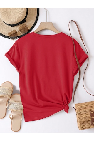 Eriyen Kalpler Baskılı Tasarım Tshirt Kırmızı