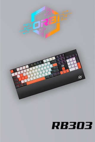 E-sport Uyumlu Ergonomik Bilek Destekli Türkçe Q Multimedya Rgb Blue Switch Oyuncu Klavye Rb303