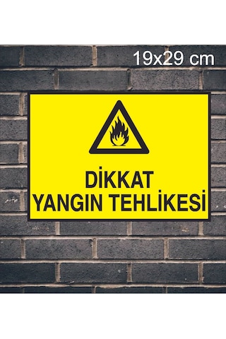 Dikkat Yangın Tehlikesi Metal Uyarı Levhası