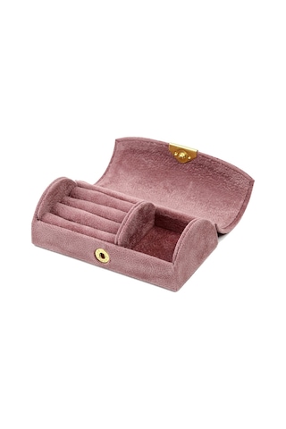 Cbtx Taşınabilir Seyahat Kemerli Takı Saklama Kutusu Küpe Bileklik Takı Organizatör Vitrin - Pembe