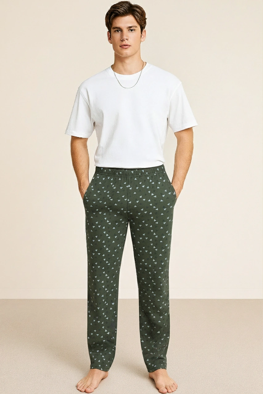 Erkek %100 Pamuk Cepli Ekose Pijama Altı Desen 13 040 Desen 13