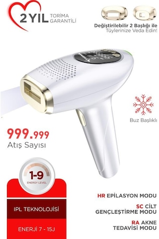 Torima BHRL-09 Beyaz Buz Başlıklı IPL Lazer Epilasyon Cihazı