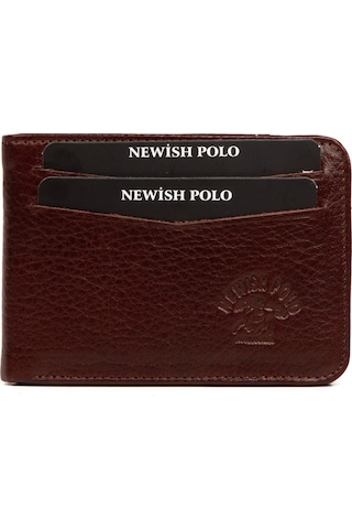 Newish Polo Erkek Hakiki Deri Cüzdan Ve Kartlık New152 Kahverengi