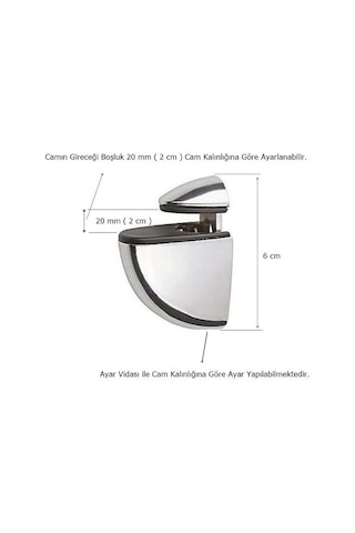 Pelikan Cam Raf Tutucu Etejer Parlak Krom Metal Kırılmaz