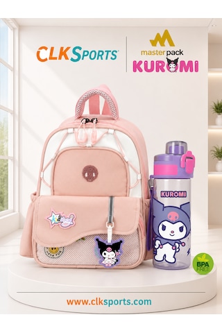Masterpack Deluxe Anaokulu Çantası , Kalem Çantası , Kuromi Suluk Matara Hediye Pembe