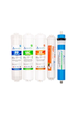 Aquafit İhlas Aura Cebilon Silver ve Aura Cebilon Platinum Su Arıtma Cihazı Uyumlu 5'li Filtre Seti