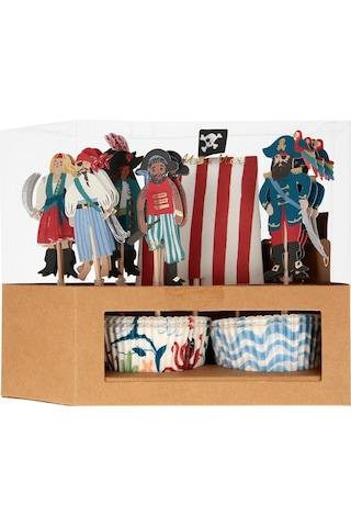 Meri Meri - Pirate Ship Cupcake Kit - Korsan Gemisi Cupcake Seti - 24'lü
