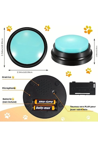 Honeybeeshop 8 Adet Kayıt Yapabilen Köpek İletişim Düğmesi Akıllı Evcil Hayvan Eğitim Oyuncak Konuşma Kaydedebilir