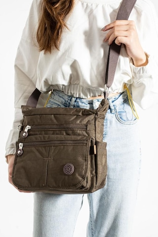 Baginn Klinkır Kadın Postacı Çanta Çok Cepli Kapaklı Model 30 20 Cm Su İtici Çapraz Askılı Postacı Çanta Kahverengi