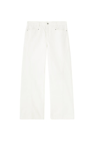 Outland Denim Şık Ve Sürdürülebilir Mid - Rise Kot Pantolon Beyaz