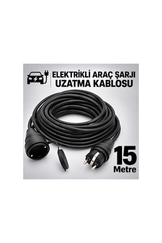 Elektrikli Araç Şarj Cihazları İçin Uzatma Kablosu 3x2.5mm %100 Tam Bakır 15 Metre