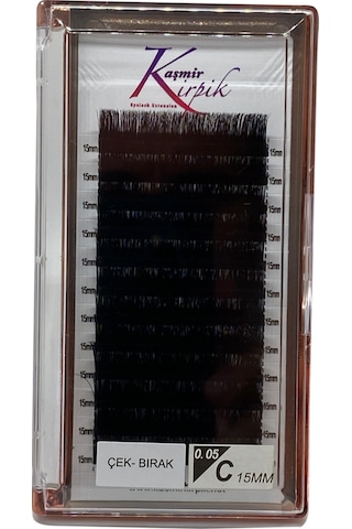 Kaşmir Kirpik Çek Bırak C Kıvrım 0.05 MM 15 Numara Tek Boy Kirpik