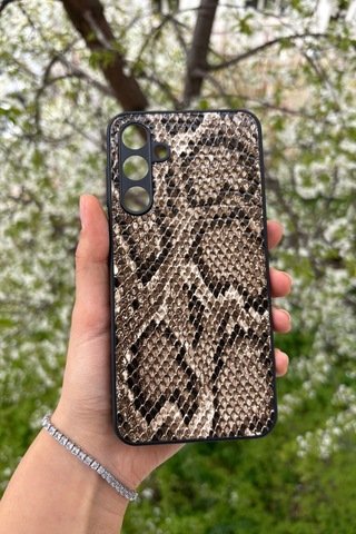 Samsung Uyumlu Galaxy A16 Yılan Desenli Kabartma Dokulu Kılıf Sarı