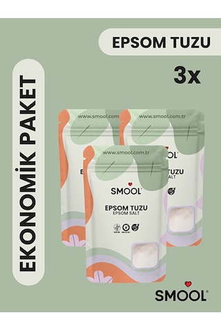 Smool Epsom Tuzu X3 1000 Grx3 , Ingiliz Tuzu, Magnezyum Sülfat, Katkısız, Doğal 3 Kg
