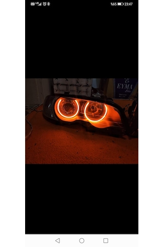 Bmw E46 Led Angel Halka Seti Amber Turuncu Renk Halka Takımı Premium Görüntü