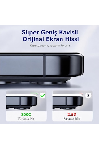 Apple iPhone 17 Pro Max / 18 Pro Max Uyumlu 300cc Yeni Nesil Çerçevesiz Tam Kaplayan Ekran Koruyucu Daraltma Yapmaz