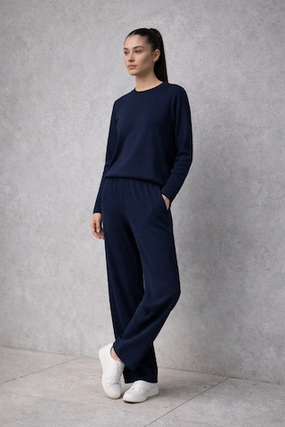 Ivoire Wear Kadın Beli Lastikli Bürümcük Pantolon Lacivert