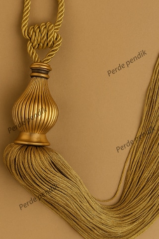 Modern Fon Perde Toplama Aparatı Gold Kornişe Takmalı Tavan Braçolu, Perde Aksesuarı 1 Adet Gold Kuka - Gold