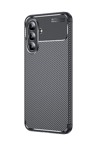 Adige Samsung Galaxy A36 Uyumlu Kılıf Negro Karbon Desen Silikon Siyah