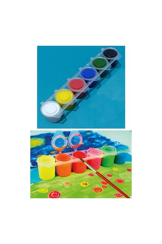 Guaj Boya 6 Renk 25 Ml 1 Paket Fixpoint Guaj Boya Seti 6 Lı Su Bazlı Şişe Canlı Renkler Resim Okul Çok Renkli