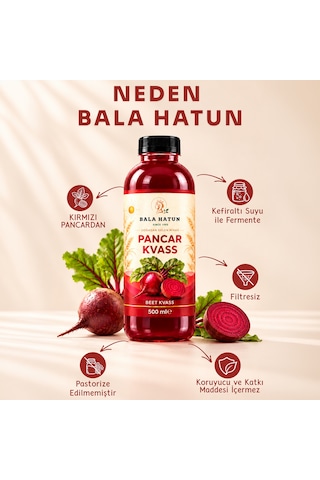 Bala Hatun Pancar Kvass 500ml - Doğal Fermente 12'li Pet Şişe
