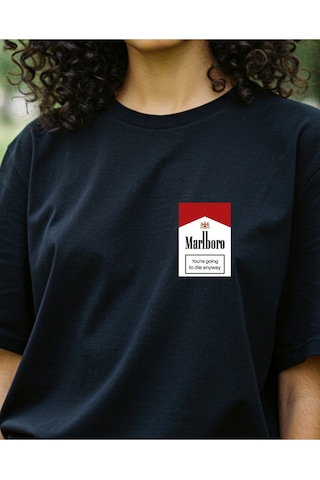 Noot Noot Tasarımlı Baskılı T-shirt Siyah