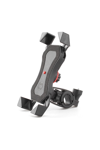 Dianziye Bisiklet, Motosiklet Ve Elektrikli Araçlar İçin Dayanıklı Abs Telefon Tutucu - 4 Tırnaklı Ekran Koruyucu, Navigasyon Ve Şarj Uyumlu Sürüş Seti Siyah