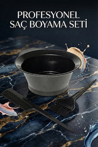Saç Boyama Seti 3 Lü Saç Boyama Fırçası Saç Boyama Kabı Saç Boyama Tarağı
