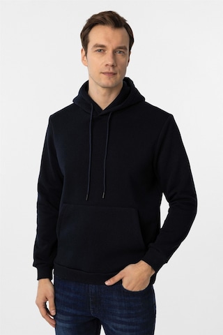 Süvari Lacivert Regular Düz Kapüşonlu Yaka Sweatshirt