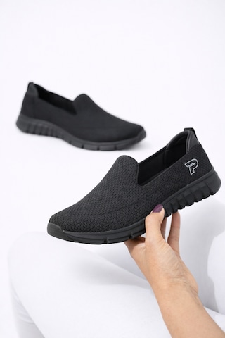 Kadın Ortopedik Hafif Taban Günlük Yürüyüş Ayakkabısı Esnek Rahat Sneaker Siyah