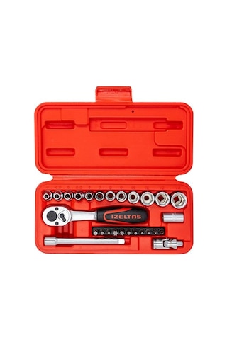 İzeltaş 14000005132 1/4'' Altı Köşe Mini Lokma Anahtar Ve Bits Set 27 Parça