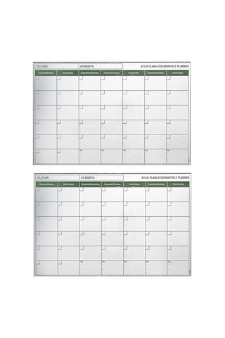 Manyetik Yapışkanlı Bir Aylık Program Planlayıcı Takvim 85x56 Cm 4915 0