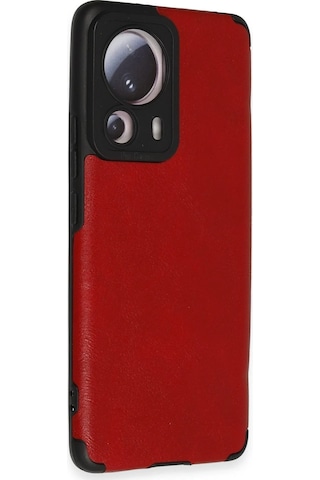 Cosmotex Newface Xiaomi Mi 13 Lite Kılıf Loop Deri Silikon - Kırmızı