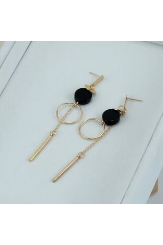 Flybuy Ve Tek Tasarım Şık Renk, Malzeme, Küpe Gümüş Gold Çizgi Altın Alaşım - Xn Gold