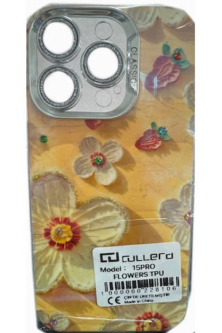 Apple Uyumlu iPhone 15 Pro Çiçekli Silikon Kılıf