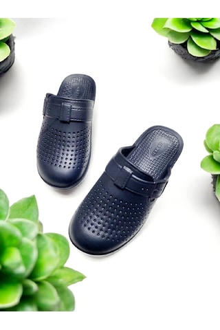 Eva Burnu Kapalı Şeritsiz Sabo Terlik Lacivert