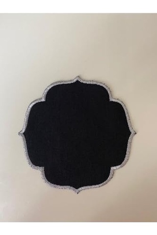 6 Lı Düz Siyah Kokteyl Peçete Siyaha Gümüş Genel