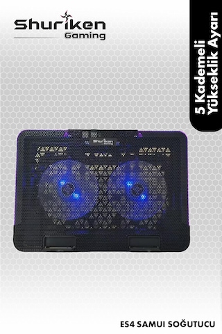 Shuriken Es4-samuı Laptop Soğutucu 5 Kademeli - 2 Fan - 1517"