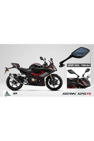 Srk 125 R Uyumlu Motorsiklet Aynası Sağ Sol Takım - Katlanabilir Yan Ayna Arasmto