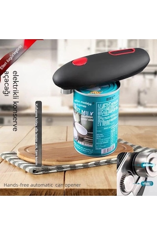 Soulader Elektrikli Otomatik Konserve Açacağı Şişe Kavanoz Açma Makinesi Ev Mutfak Aleti Siyah